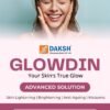 GLOWDIN skincare range featuring dermatology formulations for brightening, acne care, pigmentation control, and skin rejuvenation, including face washes, lotions, gels, and antioxidant tablets.
