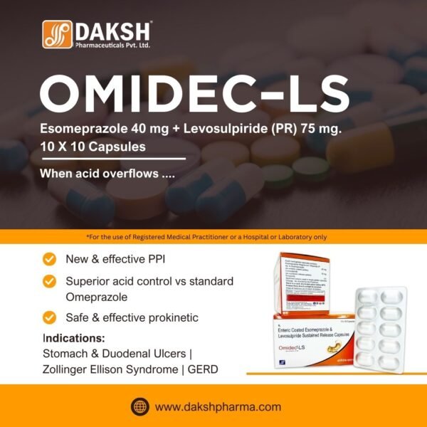 OMIDEC range of Omeprazole and Esomeprazole-based formulations with prokinetic combinations for acid reflux and GERD management