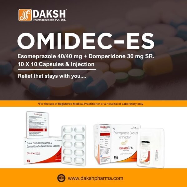 OMIDEC range of Omeprazole and Esomeprazole-based formulations with prokinetic combinations for acid reflux and GERD management
